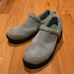 Light blue suede shoes